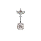 Shiny Zircon Heart-shaped Alloy Belly Ring | Gthic.com