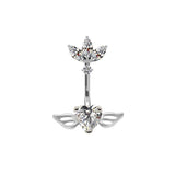 Shiny Zircon Heart-shaped Alloy Belly Ring | Gthic.com