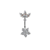 Shiny Zircon Heart-shaped Alloy Belly Ring | Gthic.com