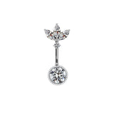 Shiny Zircon Heart-shaped Alloy Belly Ring | Gthic.com
