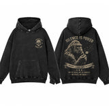 Silence Is Power Gorilla Skull Vintage Washed Hoodie | Gthic.com
