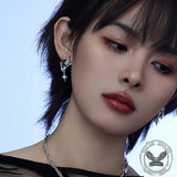 Silver 4 Pointed Star Alloy Drop Earrings | Gthic.com