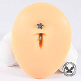 Silver Rose Stainless Steel Belly Piercing 02 | Gthic.com