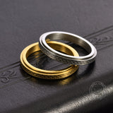 Simple 3mm Chessboard Stainless Steel Spinner Ring | Gthic.com