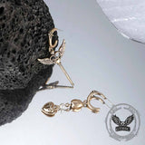 Simple Asymmetrical Cupid Wing Alloy Earrings | Gthic.com
