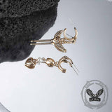 Simple Asymmetrical Cupid Wing Alloy Earrings