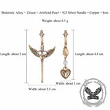 Simple Asymmetrical Cupid Wing Alloy Earrings