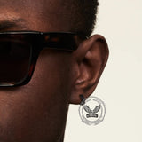 Simple Chain Design Stainless Steel Hoop Earrings