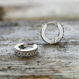 Simple Chain Design Stainless Steel Hoop Earrings | Gthic.com