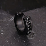 Simple Chain Design Stainless Steel Hoop Earrings