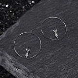 Simple Circle Angry Cat Copper Earrings | Gthic.com