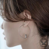 Simple Circle Angry Cat Copper Earrings | Gthic.com