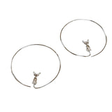 Simple Circle Angry Cat Copper Earrings | Gthic.com