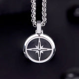 Simple Compass Design Stainless Steel Pendant | Gthic.com