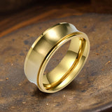 Simple Concave Arc Design Stainless Steel Spinner Ring 03 | Gthic.com