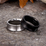 Simple Concave Arc Design Stainless Steel Spinner Ring