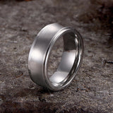 Simple Concave Arc Design Stainless Steel Spinner Ring | Gthic.com