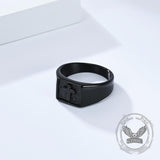 Simple Cross Square Seal Stainless Steel Ring