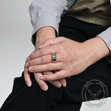 Simple Cross Square Seal Stainless Steel Ring | Gthic.com