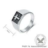 Simple Cross Square Seal Stainless Steel Ring