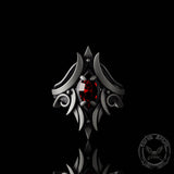 Simple Design Gem-set Sterling Silver Ring | Gthic.com