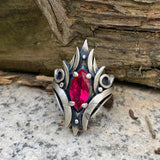 Simple Design Gem-set Sterling Silver Ring | Gthic.com