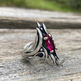 Simple Design Gem-set Sterling Silver Ring | Gthic.com