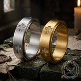 Simple Diamond-Set Cross Stainless Steel Spinner Ring | Gthic.com
