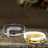 Simple Double Layer Ceramic Zircon Ring | Gthic.com