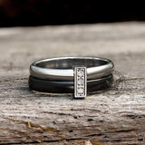 Simple Double Layer Ceramic Zircon Ring | Gthic.com