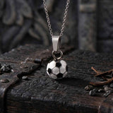 Simple Drip Glue Soccer Ball Stainless Steel Pendant | Gthic.com