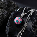 Simple Drip Glue Soccer Ball Stainless Steel Pendant