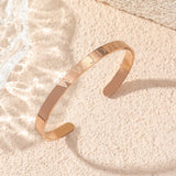 Simple English Letters WWJD Stainless Steel Open Bracelet | Gthic.com