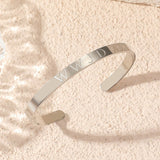Simple English Letters WWJD Stainless Steel Open Bracelet | Gthic.com