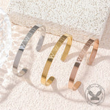 Simple English Letters WWJD Stainless Steel Open Bracelet | Gthic.com