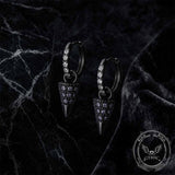 Simple Full-Zircon Cone Stainless Steel Earrings