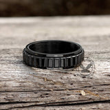 Simple Gear Stainless Steel Spinner Ring