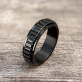 Simple Gear Stainless Steel Spinner Ring | Gthic.com