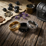 Simple Gem Hexagon Pattern Soccer Stainless Steel Ring | Gthic.com