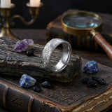 Simple Gem Hexagon Pattern Soccer Stainless Steel Ring | Gthic.com