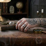 Simple Gem Hexagon Pattern Soccer Stainless Steel Ring | Gthic.com