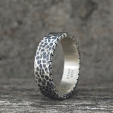 Simple Hammered Sterling Silver Band Ring | Gthic.com