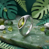 Simple Horse Eye Gemstone Stainless Steel Ring