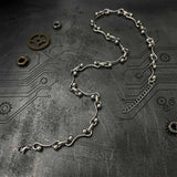 Simple Interlocking Bead Link Stainless Steel Necklace | Gthic.com