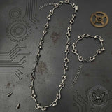 Simple Interlocking Bead Link Stainless Steel Necklace