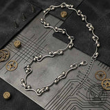 Simple Interlocking Bead Link Stainless Steel Necklace
