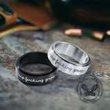 Simple Keep Fucking Going Spinner Stainless Steel Ring | Gthic.com