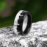 Simple Mechanical Ratchet Stainless Steel Spinner Ring 01 | Gthic.com