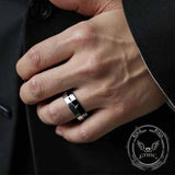 Simple Mechanical Ratchet Stainless Steel Spinner Ring 02 | Gthic.com