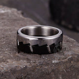 Simple Mechanical Ratchet Stainless Steel Spinner Ring